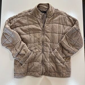 Forever 21 Quilted Puffer Jacket in Taupe